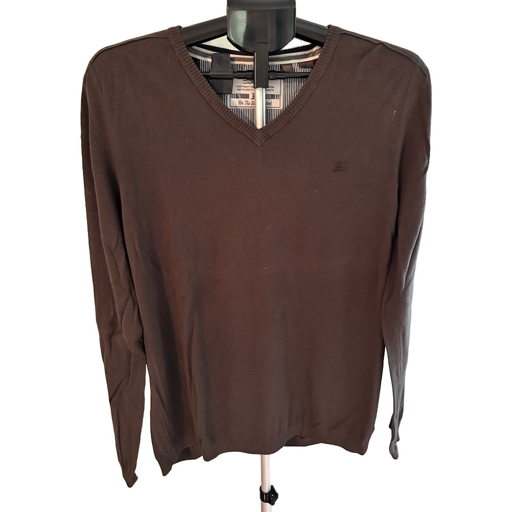 MENS ESPRIT LONG SLEEVE GRAY V NECK SWEATER